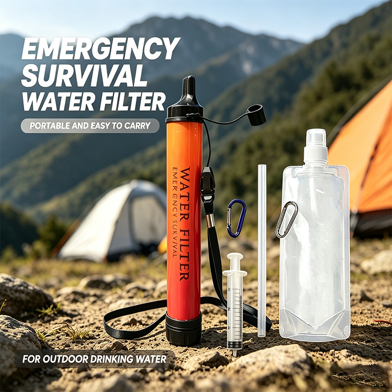 Water Purification Straw - Mini Filtro d'Acqua Portatile per Campeggio,